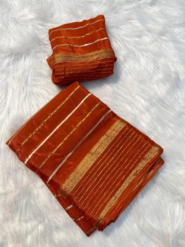 Pure Matka Silk with stripes