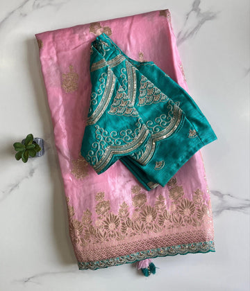 Premium Pure Banarasi Pattu Saree With Stitched Blouse