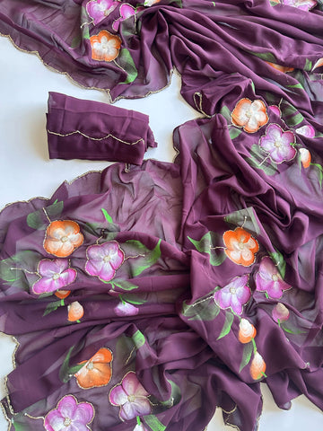 Exclusive Georgette with Handwork