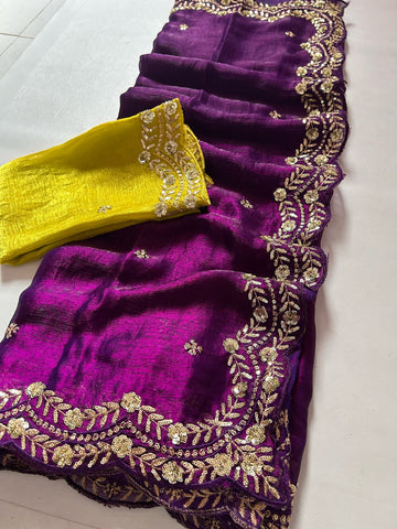Party Wear Space Chiffon Sarees