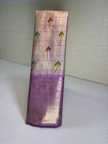Premium Tissue Silk with Elegant Kanchi Borders