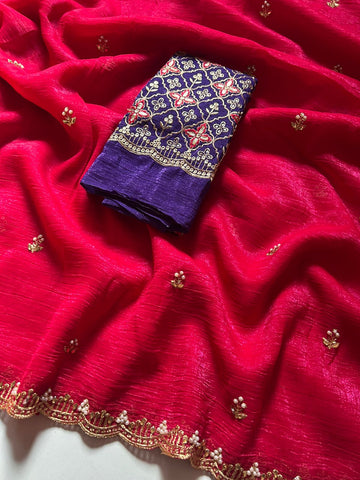 Crunchy Chiffon Crush Silk Saree