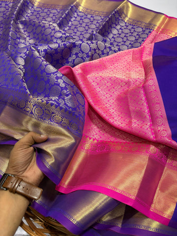 Premium Gold Banarasi Tissue Silk Saree Copy