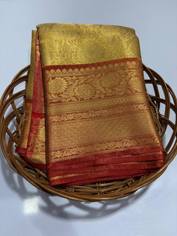 Premium Gold Banarasi Tissue Silk Saree