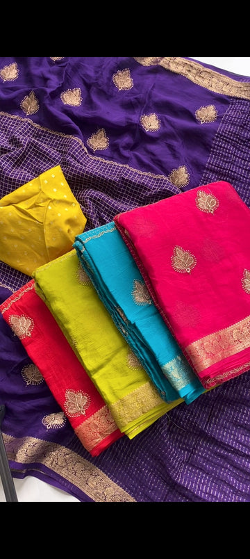 Premium Chinnon Chiffon Sarees