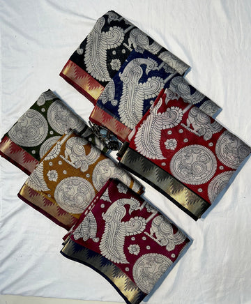 Mangalagiri Silk & Mul Mul Cotton Saree