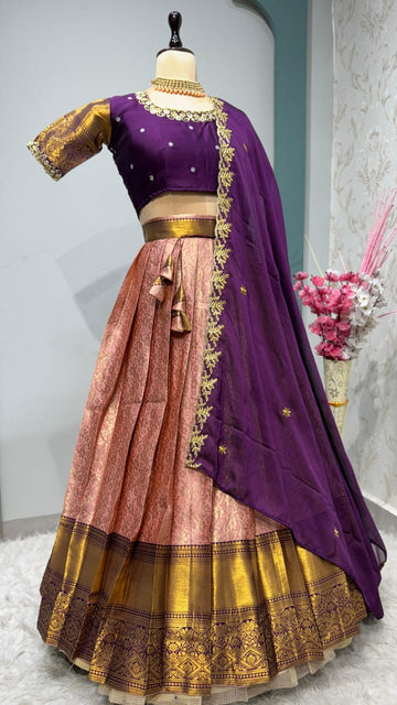 Launch New Exclusive Designer Premium Quality Pure Kanjivaram silk Fully Stitched Lehenga
*Size*:- Xxs-32
Xs-34
S-36
M-38
L-40
Xl-42
Xxl-44
Xxxl-46
Mention Size in Address