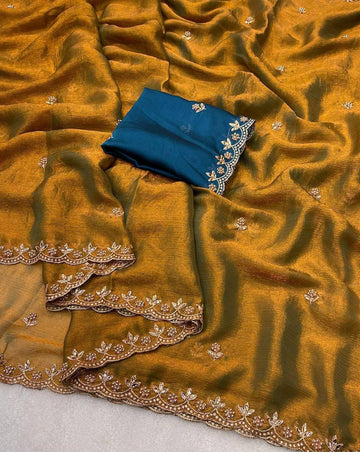 Fendy Chiffon Sarees with Beautiful Work