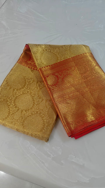 Gold Banarasi Tissue Silk Saree