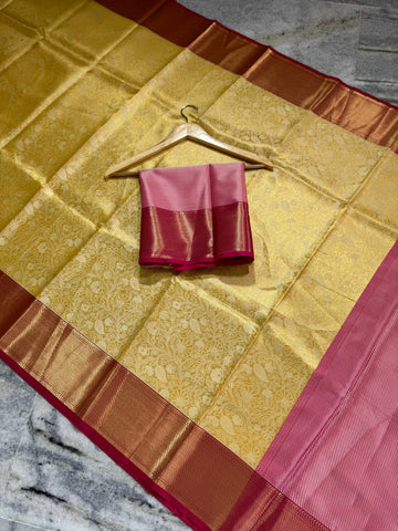 Soft Banarasi Saree with Flower Weaving