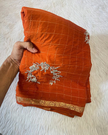 Chinnon viscose chex with jewel work