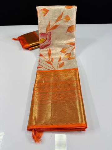 Light Weight Semi Kanchi Tissue Silk Saree