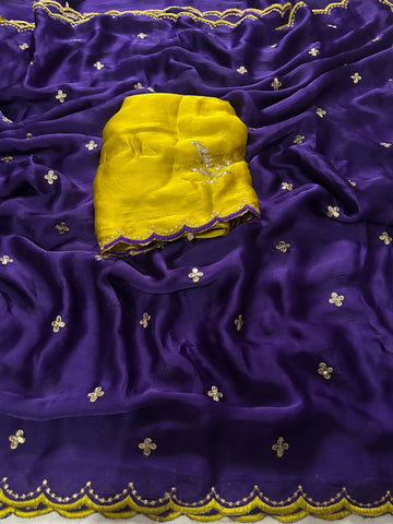 Soft Satin Chinnon Sarees
