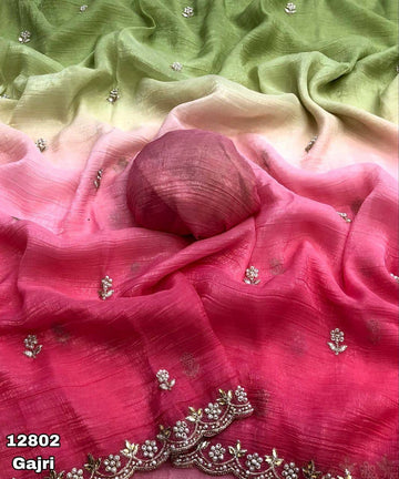 Crunchy Pastel Shaded Crush Sarees