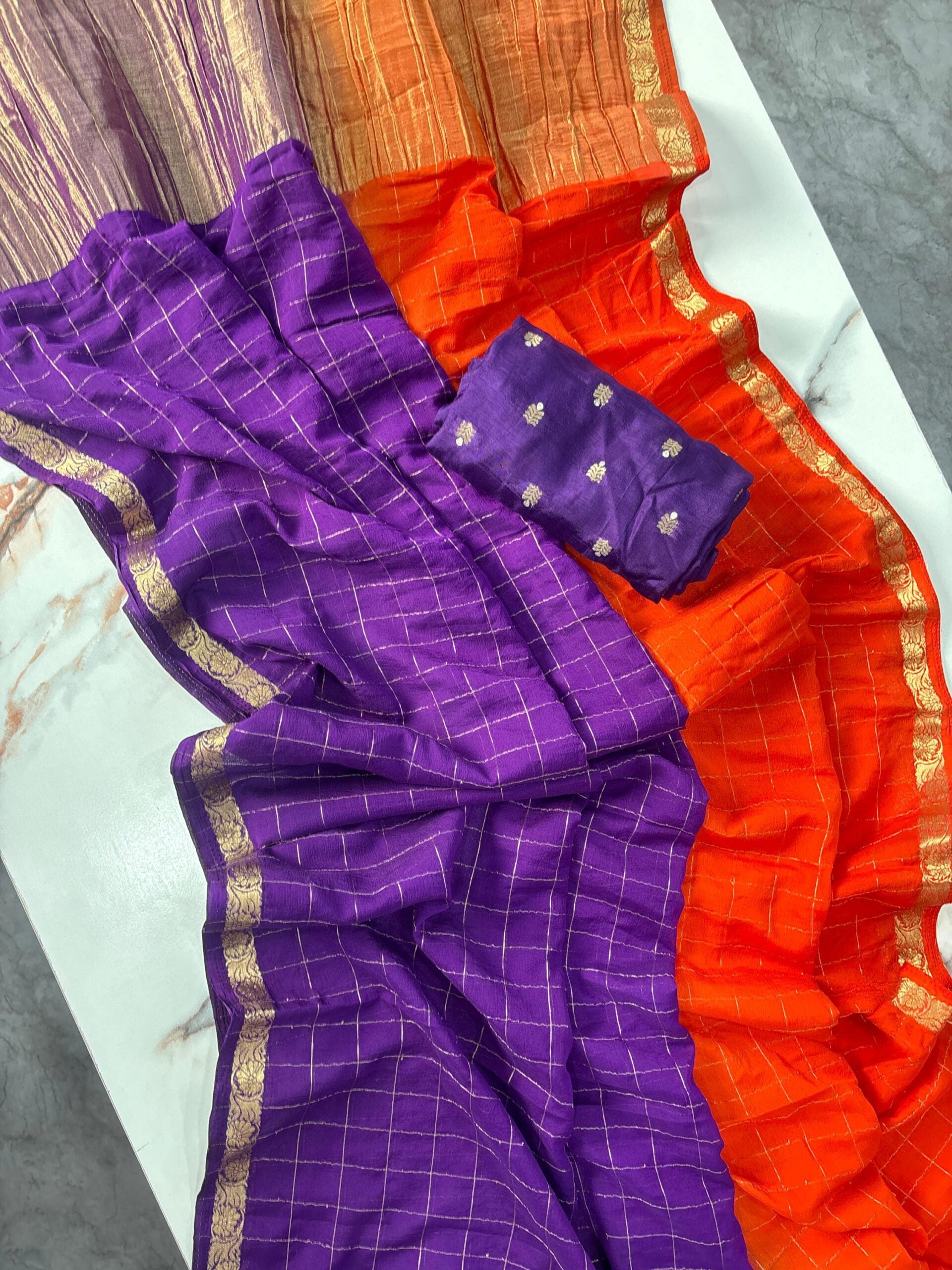 Trending Chex with Viscose Chinnon Saree