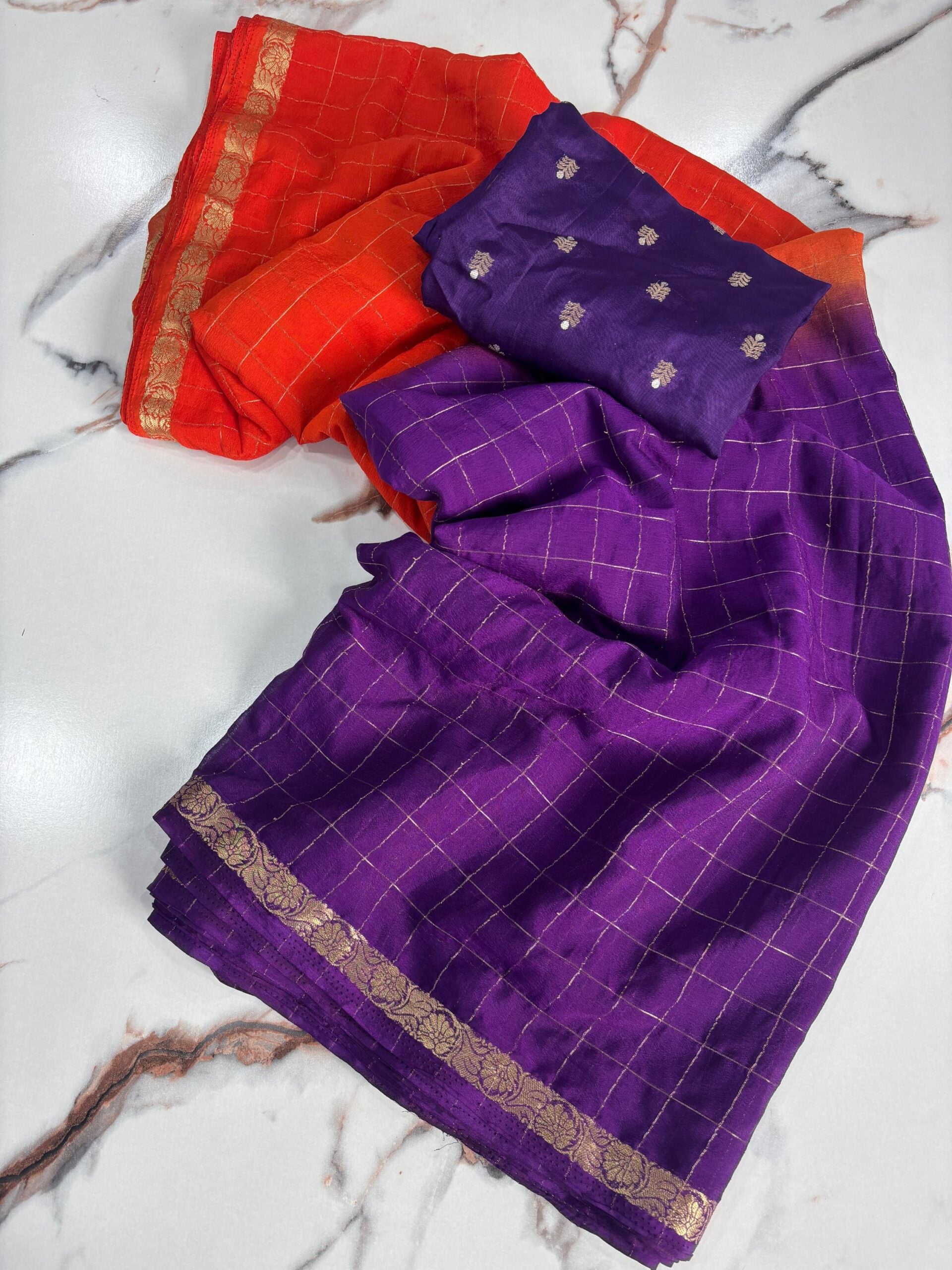 Trending Chex with Viscose Chinnon Saree
