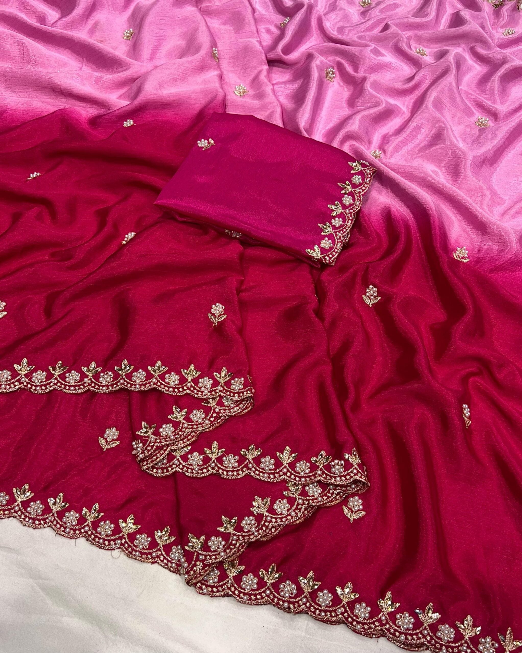 Pure Chiffon Dual Shade saree