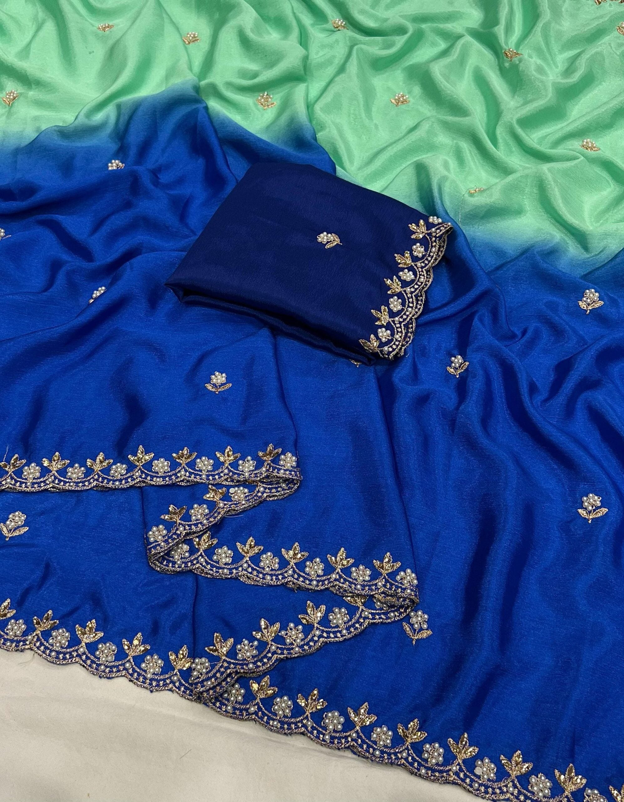 Pure Chiffon Dual Shade saree