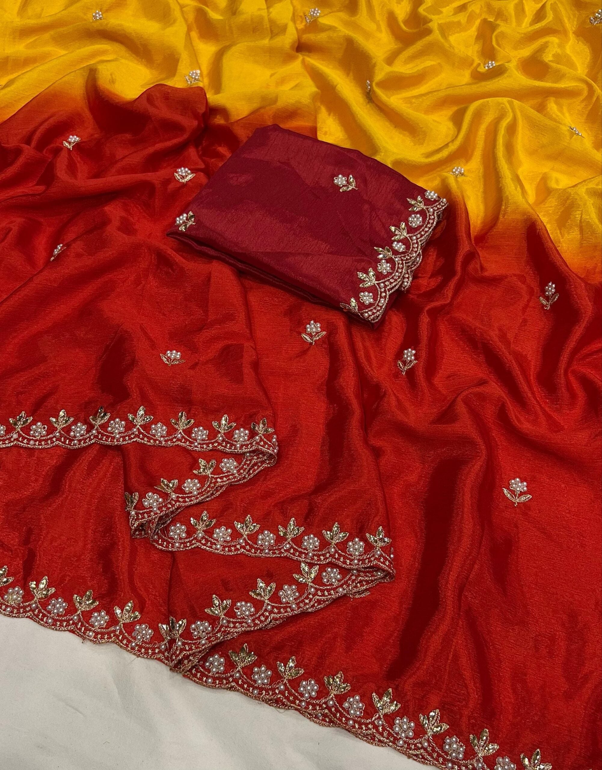 Pure Chiffon Dual Shade saree