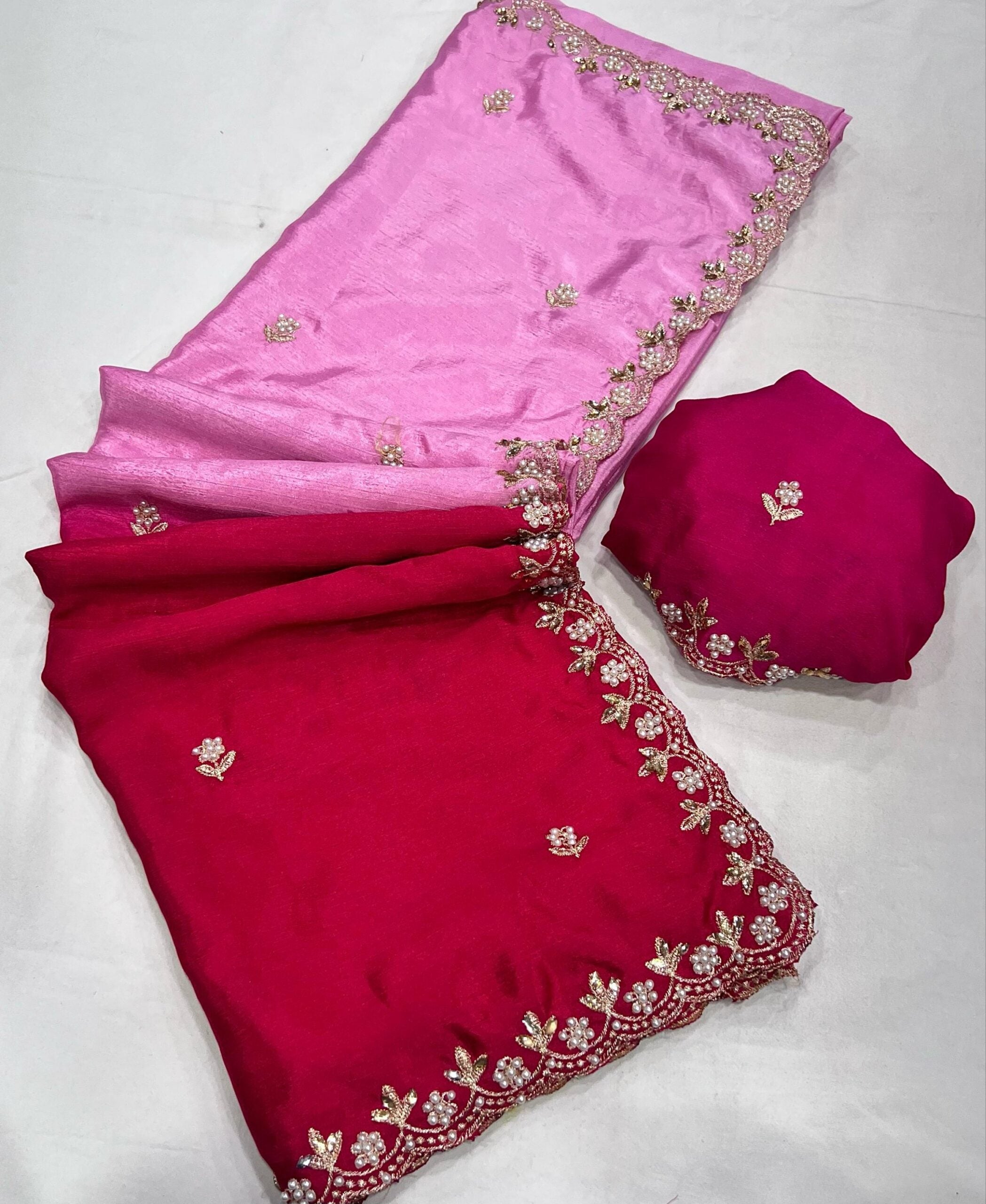 Pure Chiffon Dual Shade saree