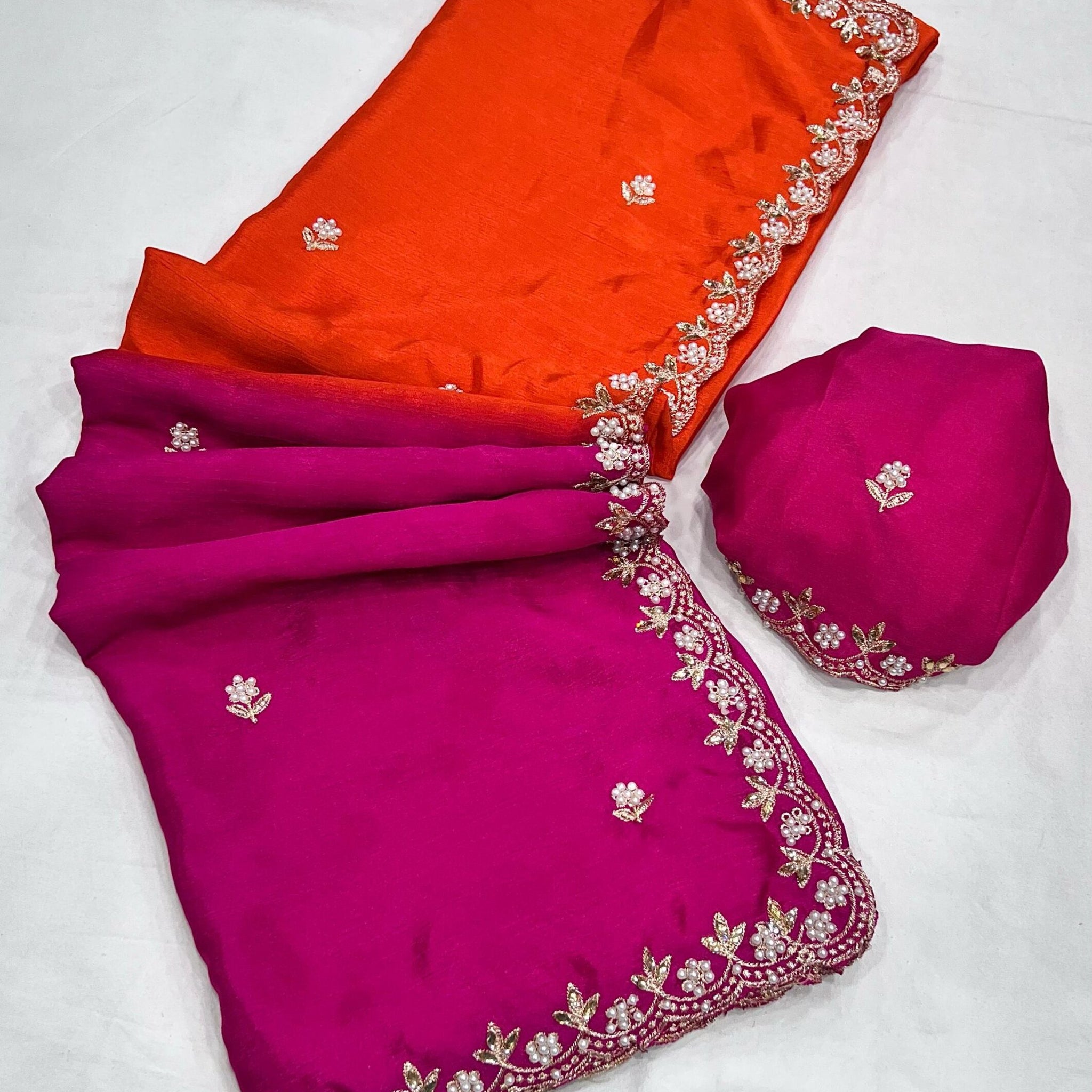 Pure Chiffon Dual Shade saree