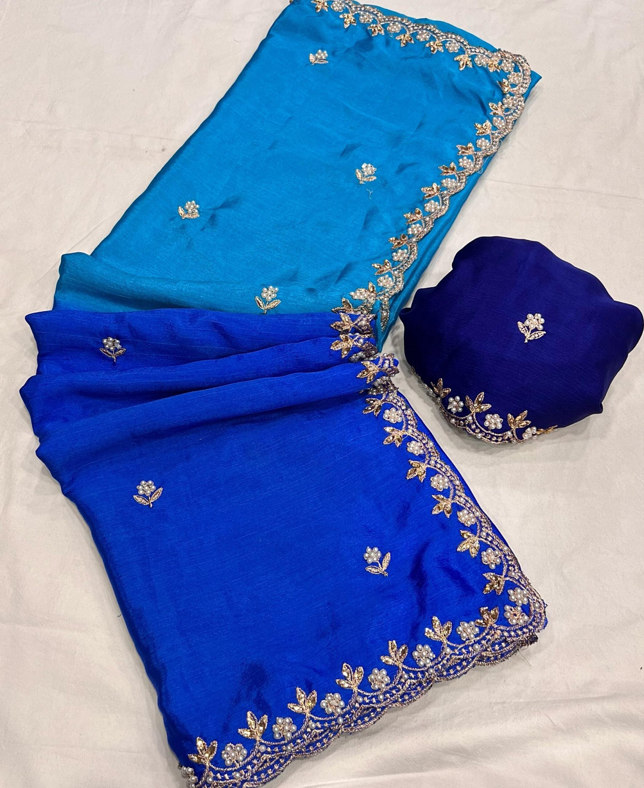 Pure Chiffon Dual Shade saree