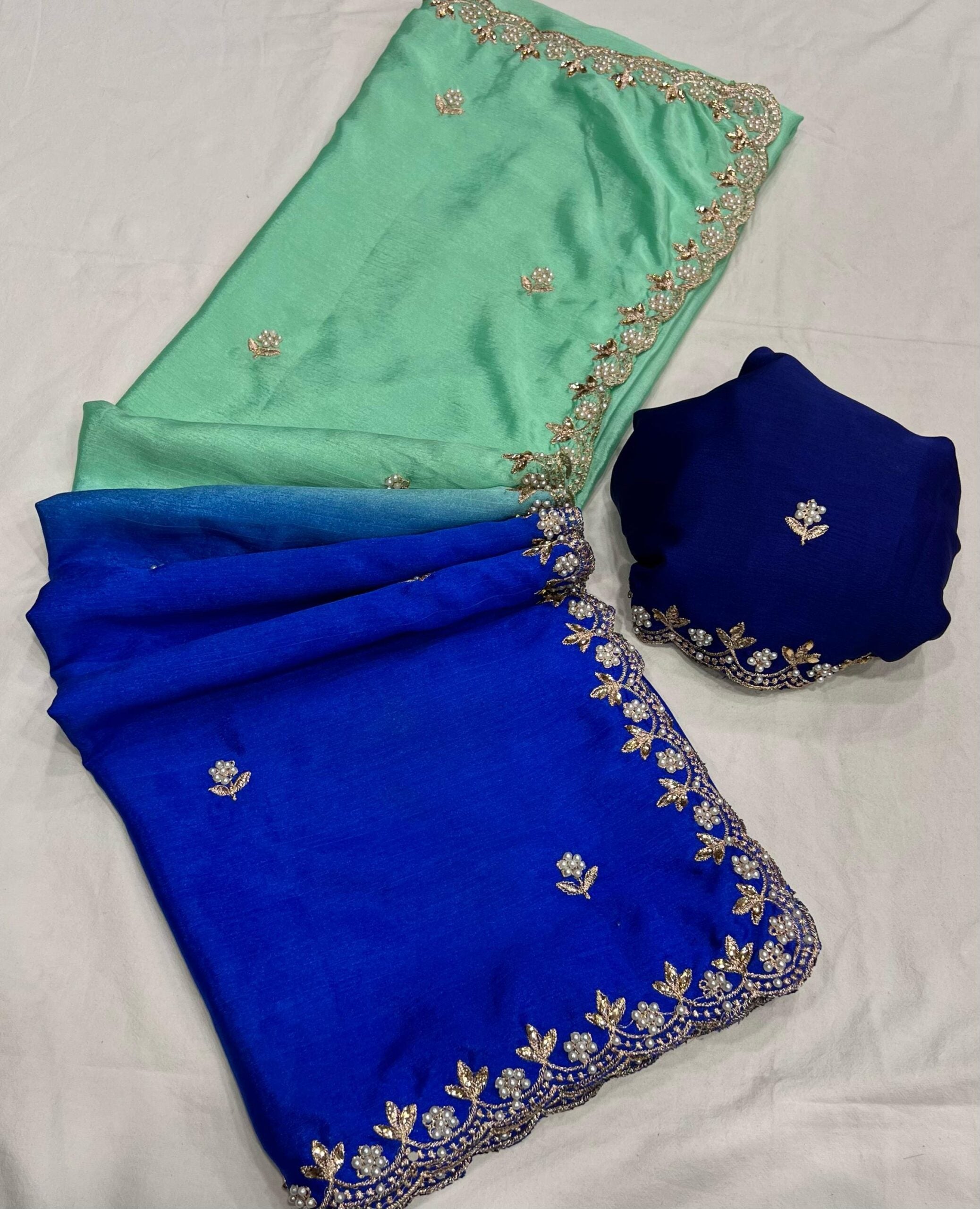 Pure Chiffon Dual Shade saree