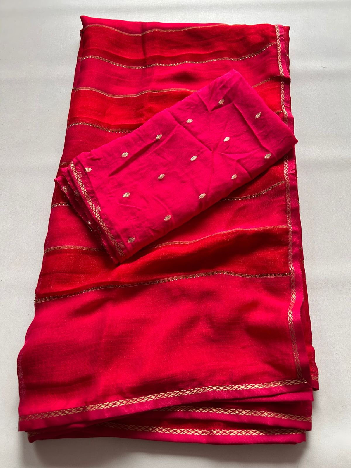 Chiffon Georgette with Multi tone stripes