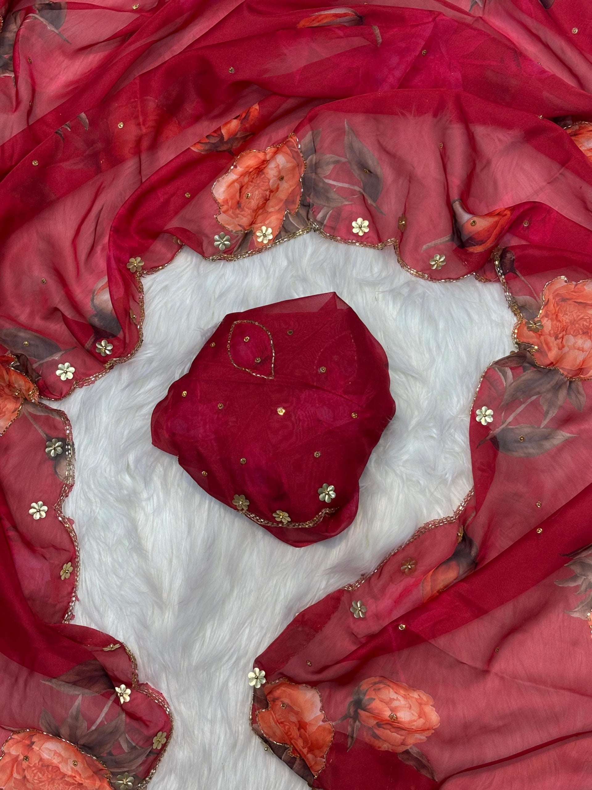 Soft Teby silk saree with cutdana work