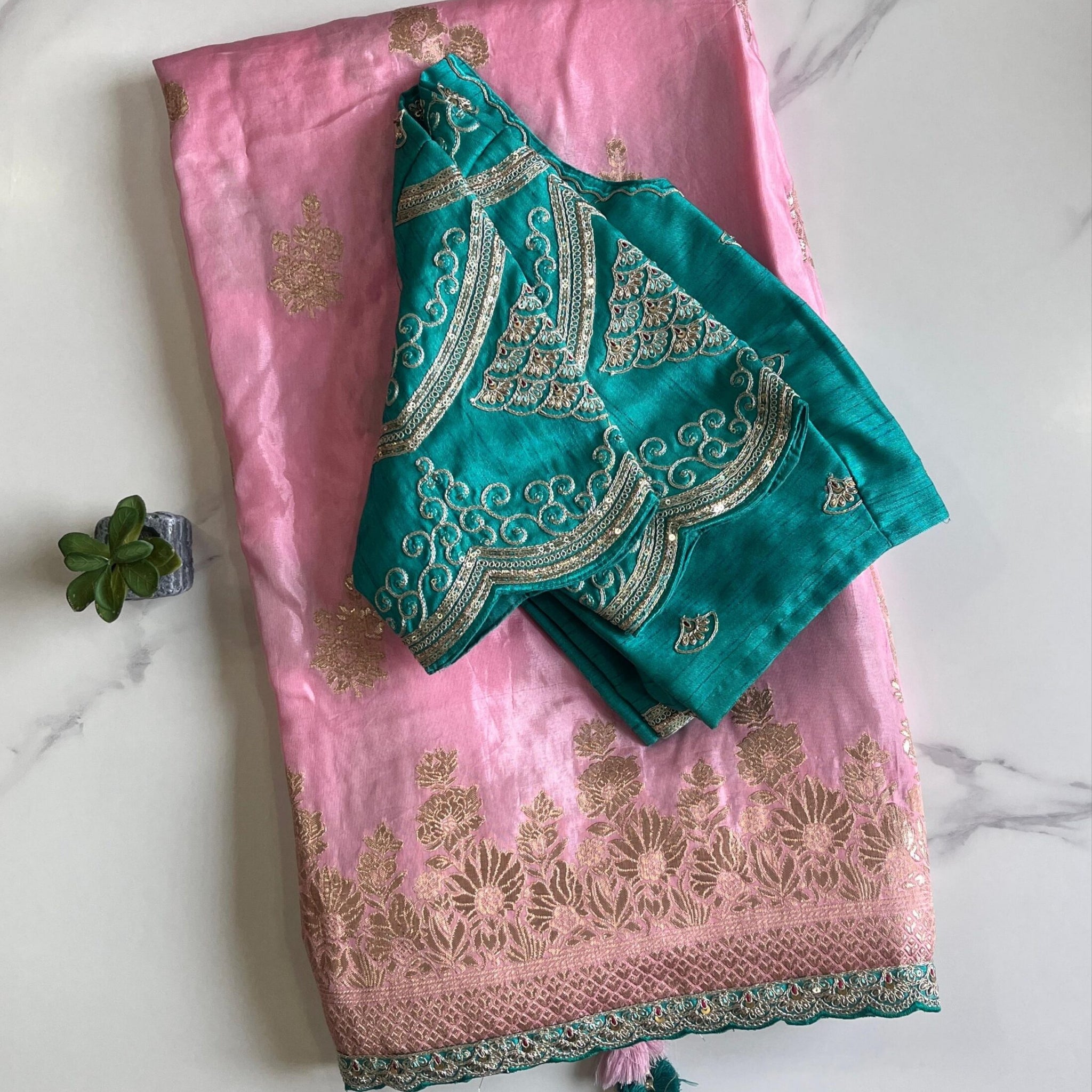 Premium Pure Banarasi Pattu Saree With Stitched Blouse