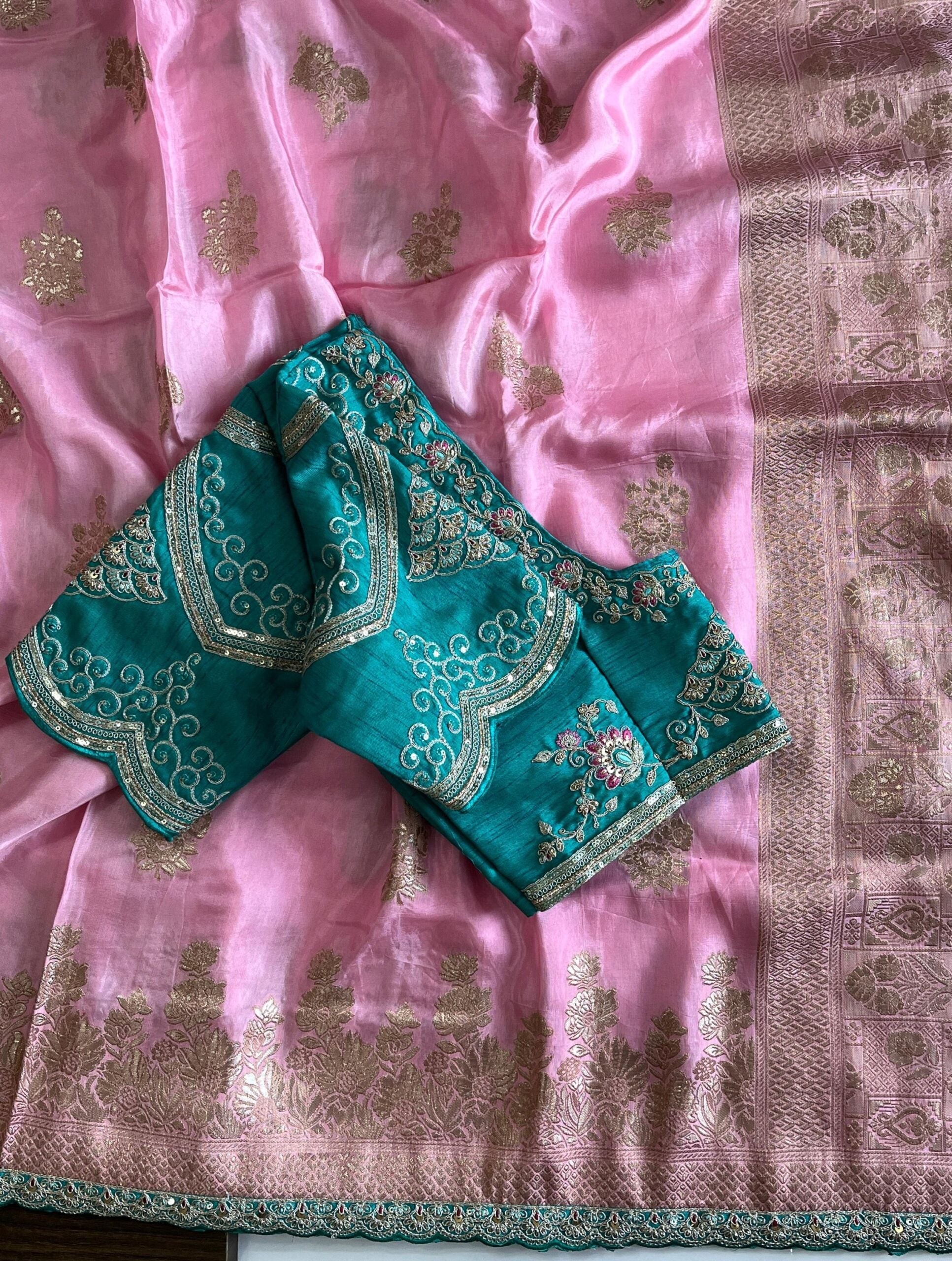 Premium Pure Banarasi Pattu Saree With Stitched Blouse