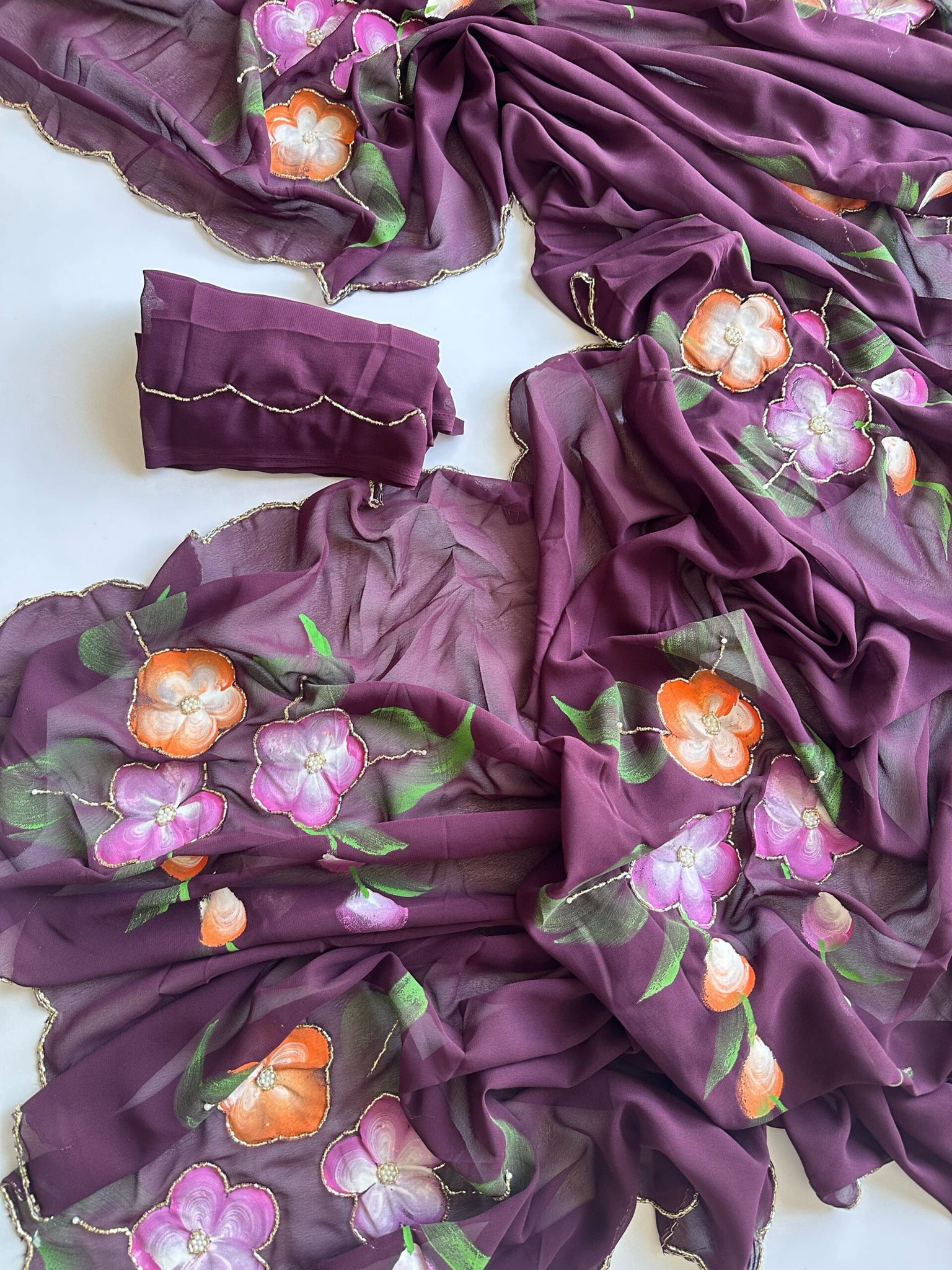 Exclusive Georgette with Handwork