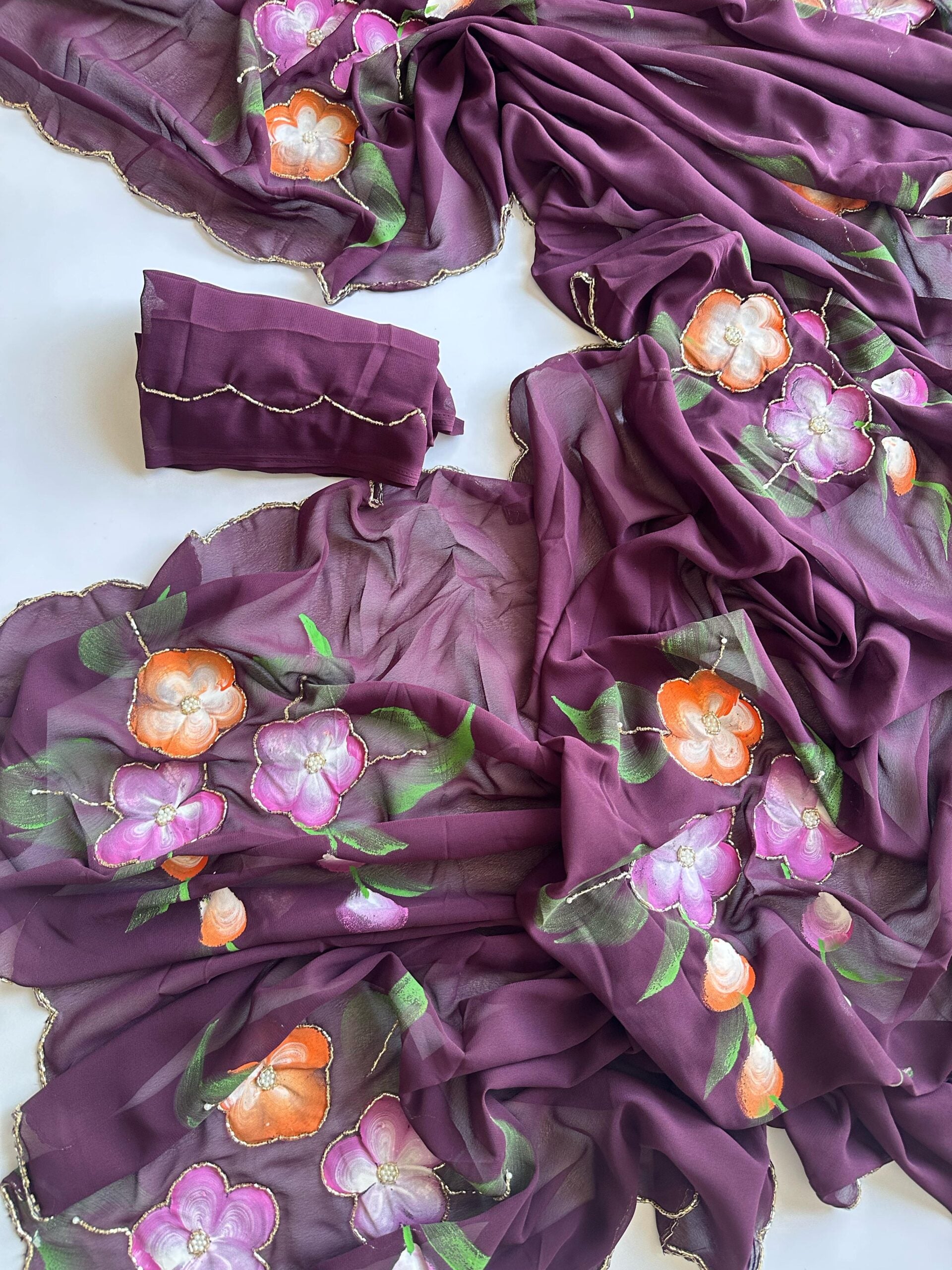 Exclusive Georgette with Handwork