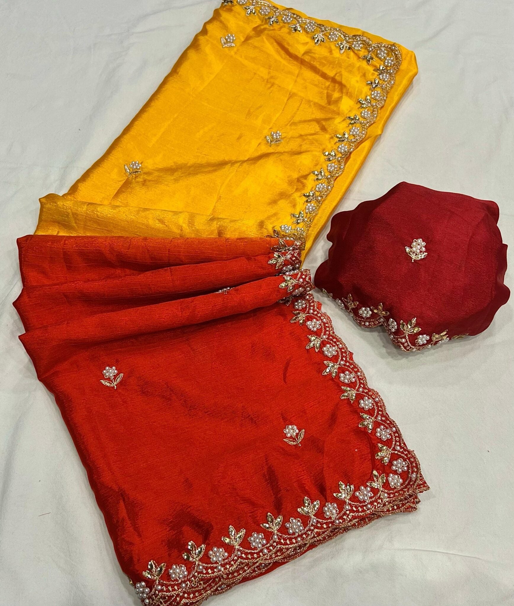 Pure Chiffon Dual Shade saree