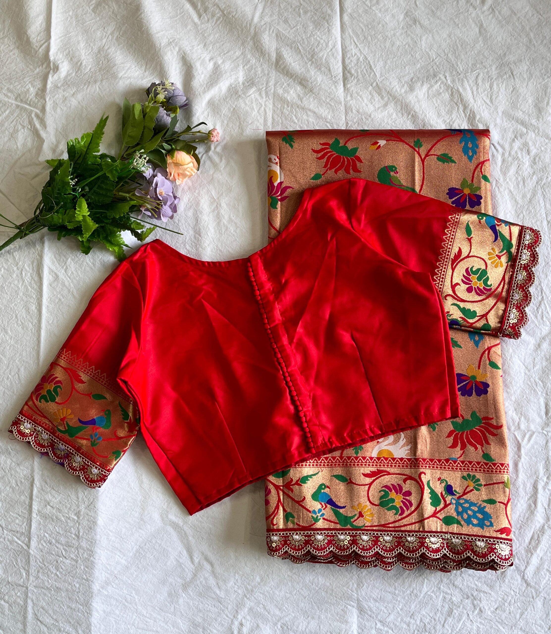 Premium Saree &amp; Stitched Blouse Combo