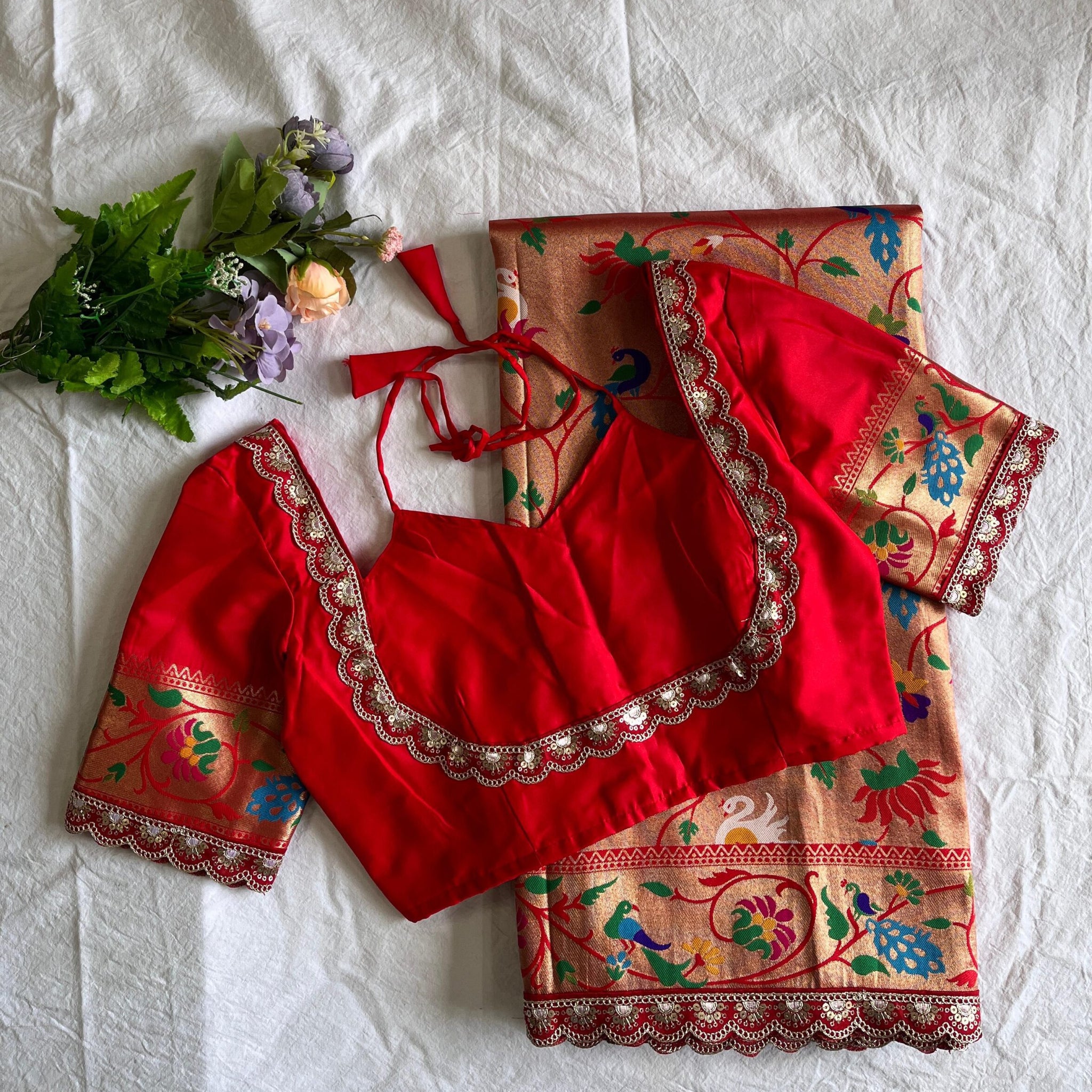 Premium Saree &amp; Stitched Blouse Combo