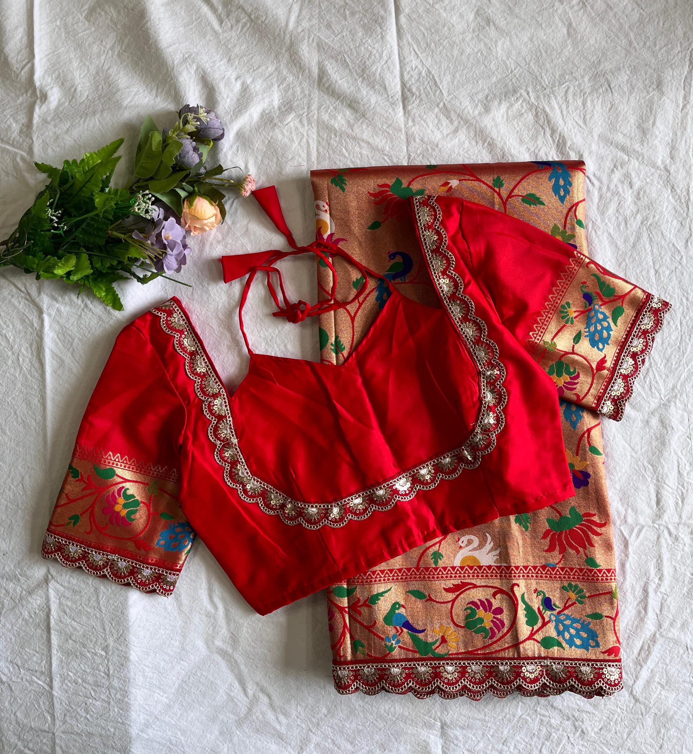 Premium Saree &amp; Stitched Blouse Combo