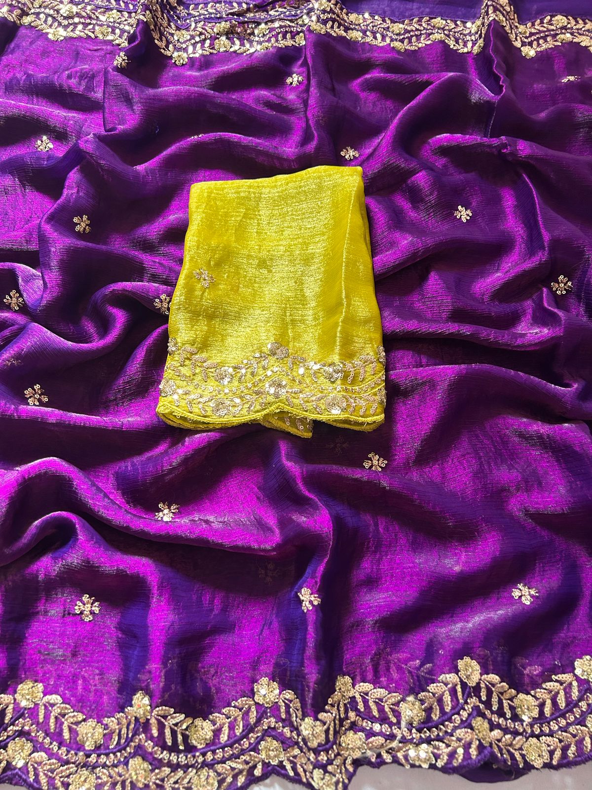 Party Wear Space Chiffon Sarees