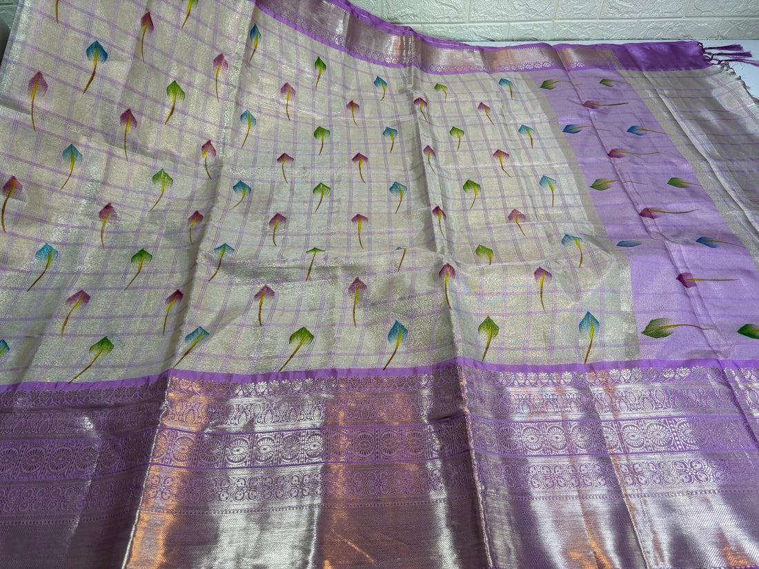 Premium Tissue Silk with Elegant Kanchi Borders