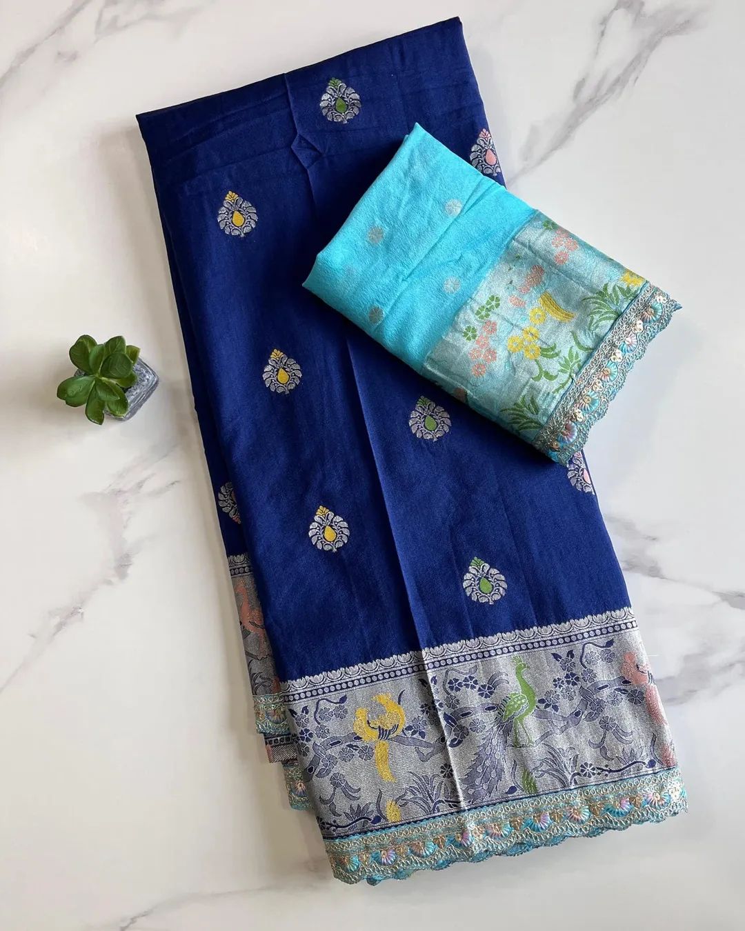Paithani Silk Pure Nylon Viscose Khadi Crep Georgette Meenakari Jaquard Weaving Border
