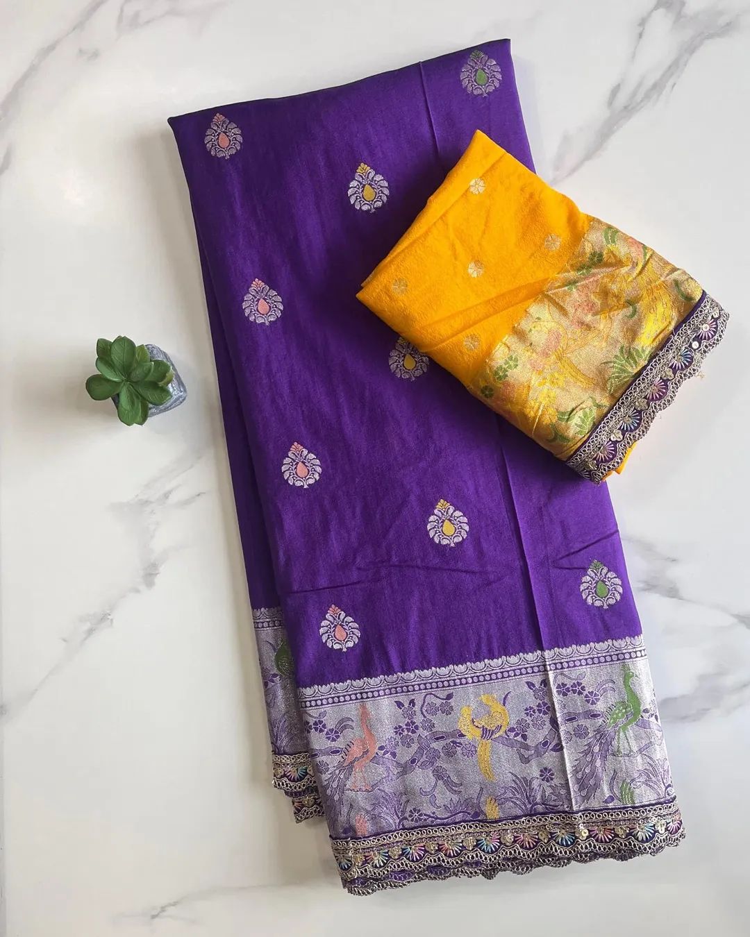 Paithani Silk Pure Nylon Viscose Khadi Crep Georgette Meenakari Jaquard Weaving Border