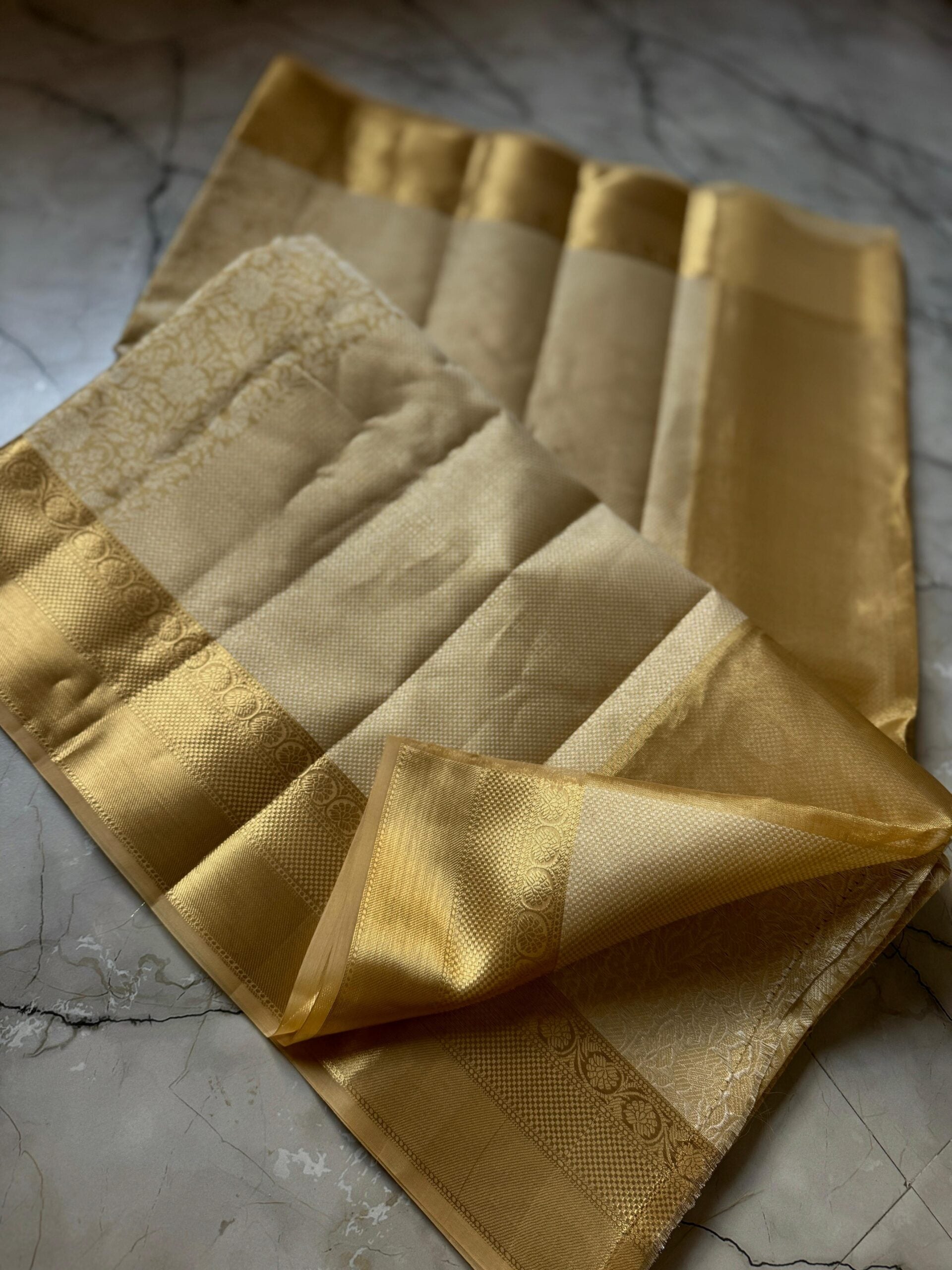 Gold Shade Banarasi Tissue Zari Saree