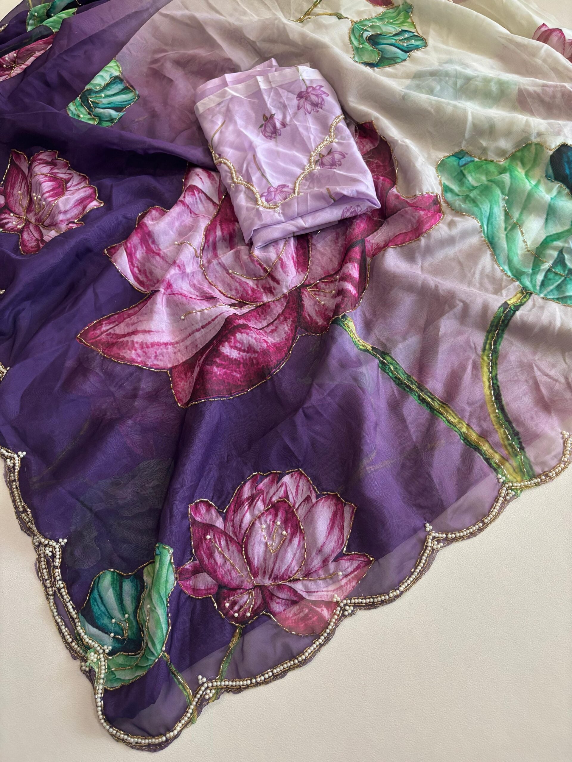 Premium Soft Teby Organza Silk Saree
