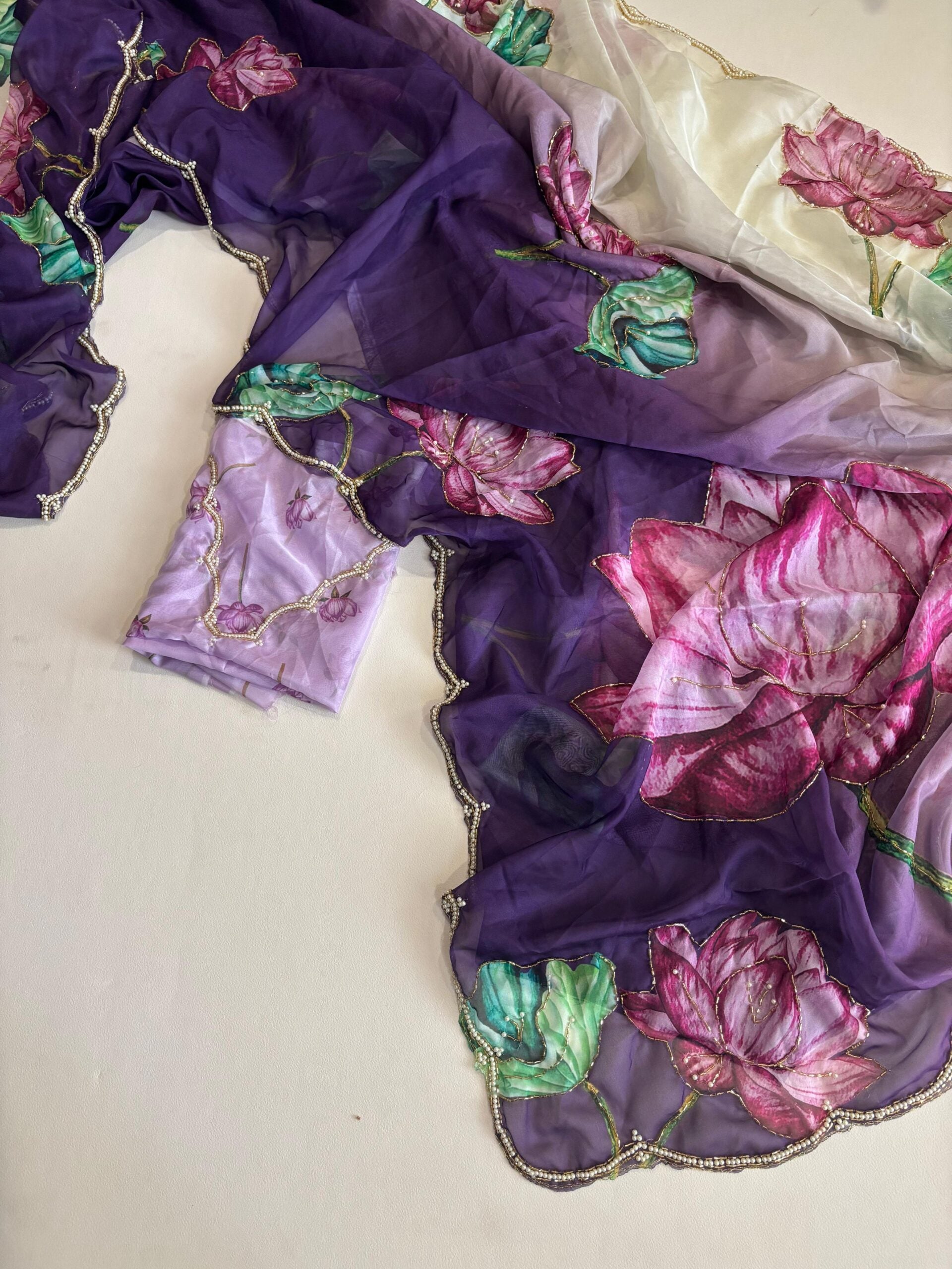 Premium Soft Teby Organza Silk Saree