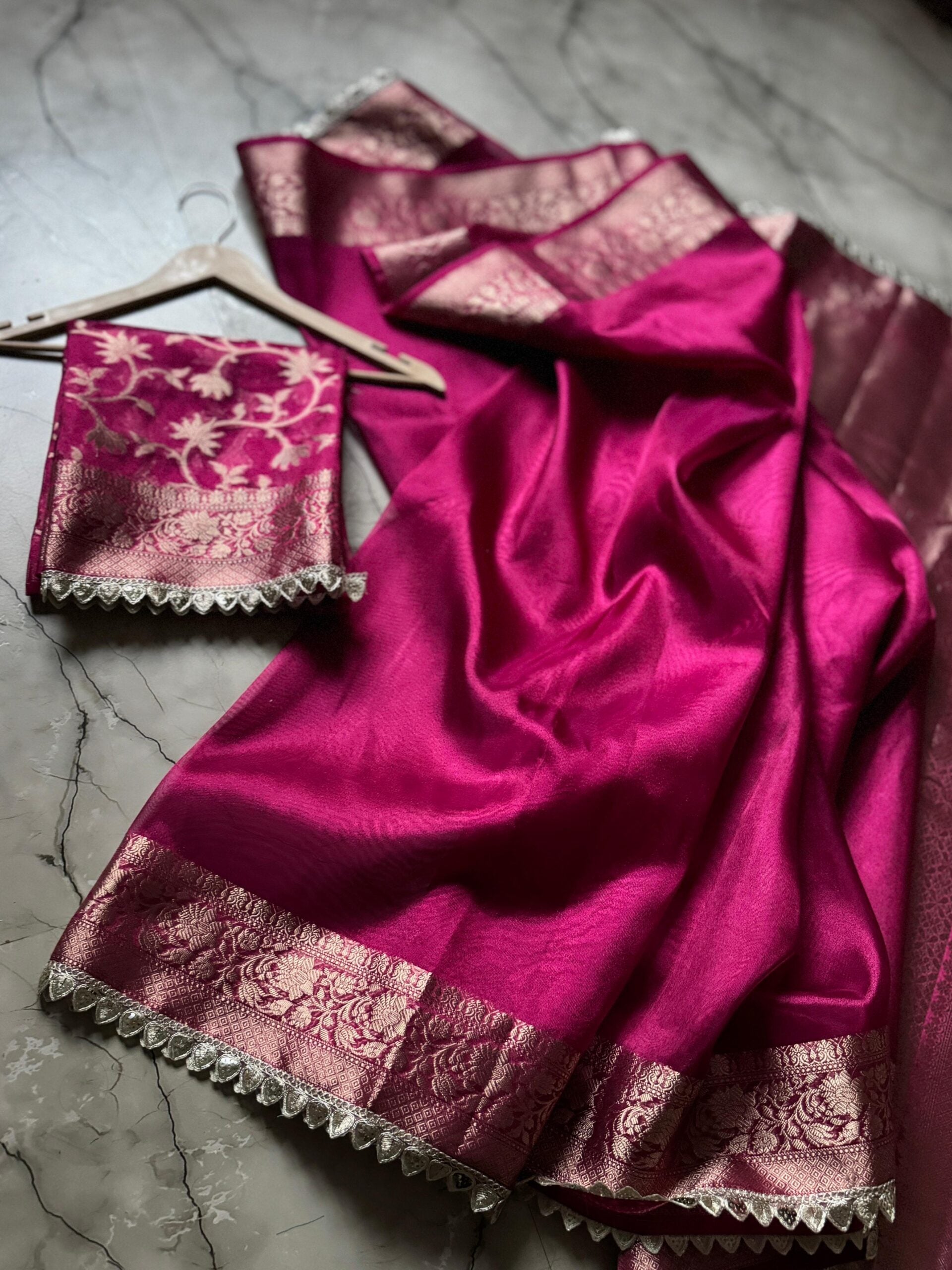 Banarasi Tissue Lace Work Saree