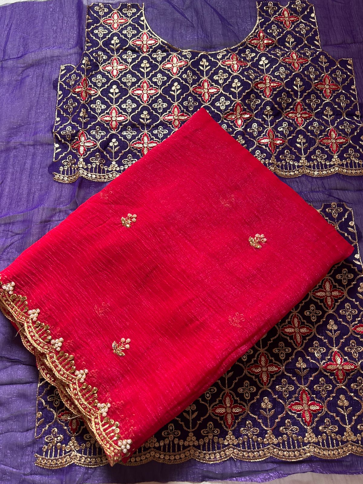 Crunchy Chiffon Crush Silk Saree