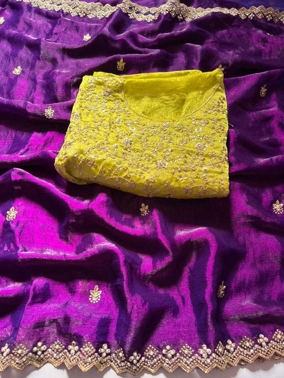 Partywear Crunchy Chiffon Crush Silk
