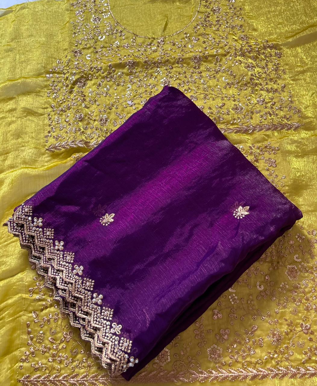 Partywear Crunchy Chiffon Crush Silk