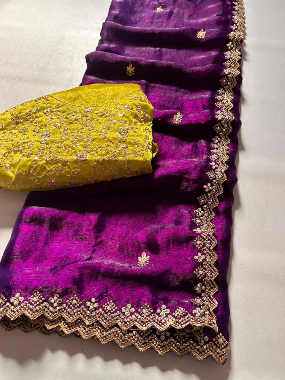 Partywear Crunchy Chiffon Crush Silk