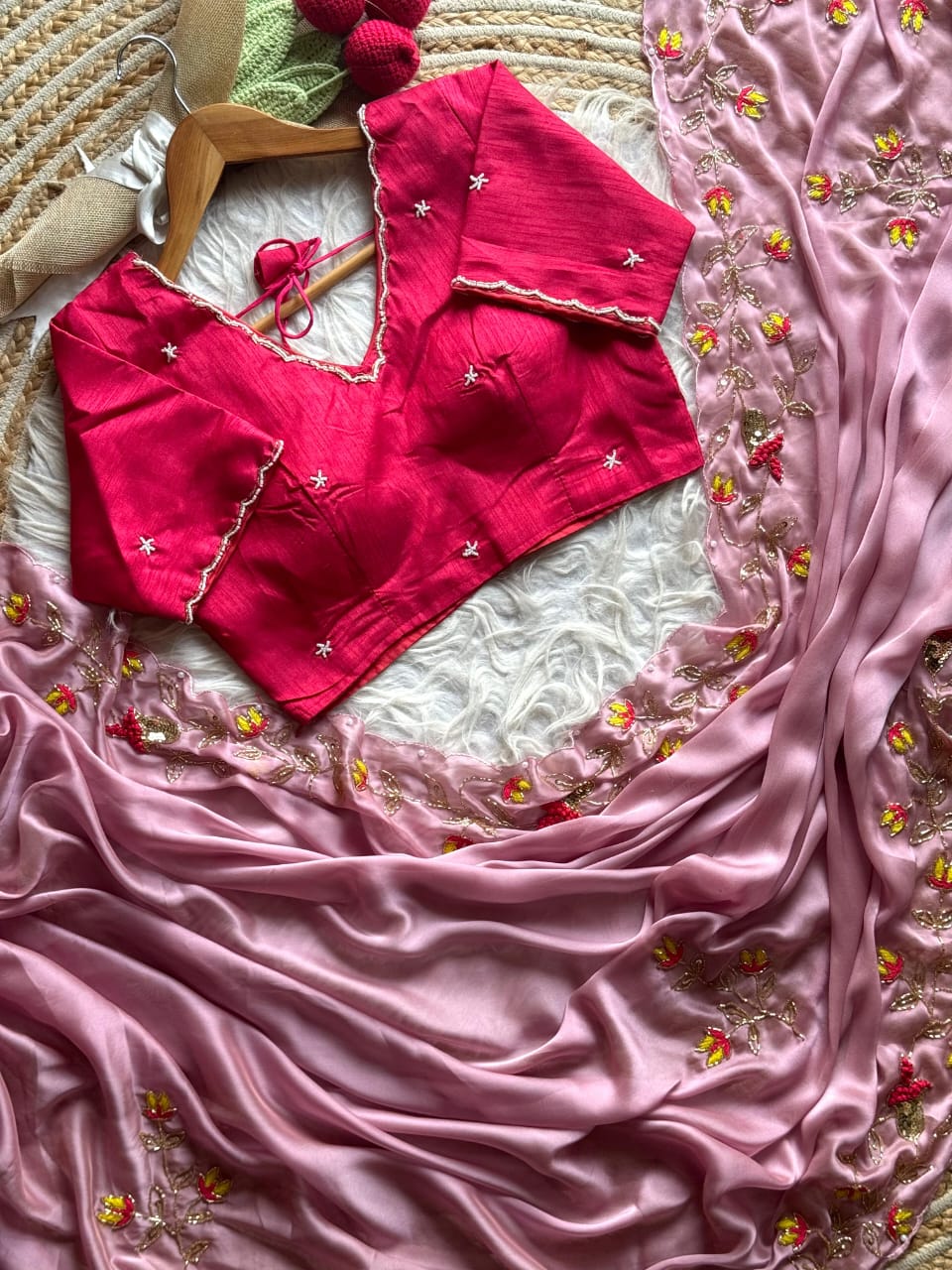 Premium Party Wear Saree with Stitched Blouse